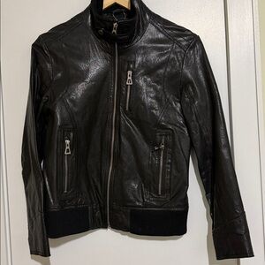 Rudsak Black women leather bomber Jacket Size: M